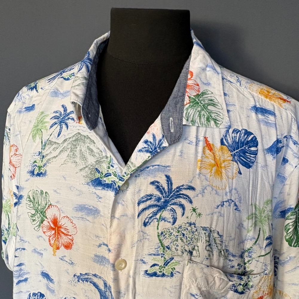 Tommy Bahama Veracruz Cay Tropical Hawaiian Shirt Viscose | Size XXL
